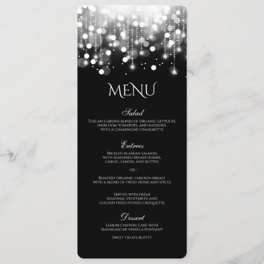 Bokeh Lights Zwart-wit Menu (Voorkant)