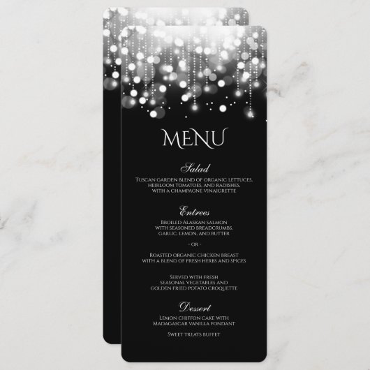 Bokeh Lights Zwart-wit Menu (Voorkant / Achterkant)