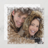Bokeh Lijst Merry Kerstmis met foto Feestdagenkaart (Voorkant / Achterkant)