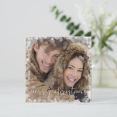 Bokeh Lijst Merry Kerstmis met foto Feestdagenkaart (Staand voorkant)