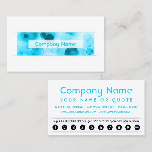 bokeh loyalty punch card (Voorkant / Achterkant)