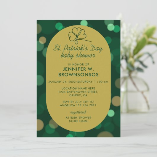 Bokeh Lucky St Patricks Day Celebration Kaart (Staand voorkant)