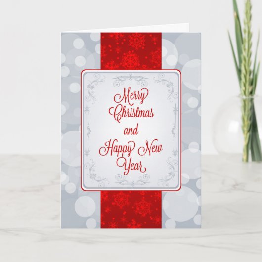 Bokeh Merry Kerstfeestdag Feestdagen Kaart (Voorkant)