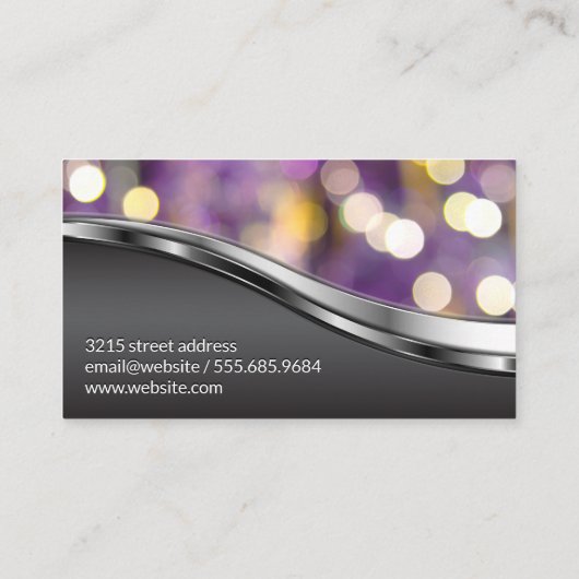 Bokeh | Metalen achtergrond Visitekaartje (Achterkant)