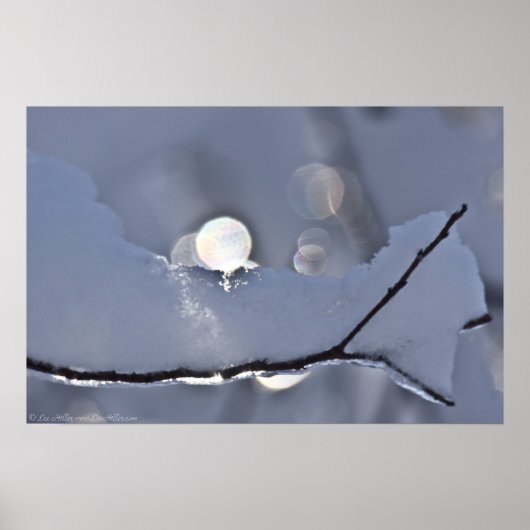 Bokeh Moon Rise Over Snow Ice Winter Poster (Voorkant)