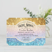 Bokeh Movie Premier Ticket Stijl Gouden Blauwe Spa Kaart (Staand voorkant)