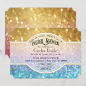 Bokeh Movie Premier Ticket Stijl Gouden Blauwe Spa Kaart (Voorkant / Achterkant)