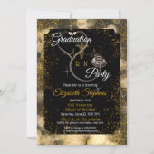 Bokeh Nurse Stethoscope EKG Graduation Party Kaart (Voorkant)