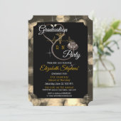 Bokeh Nurse Stethoscope EKG Graduation Party Kaart (Staand voorkant)