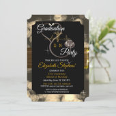 Bokeh Nurse Stethoscope EKG Graduation Party Kaart (Staand voorkant)