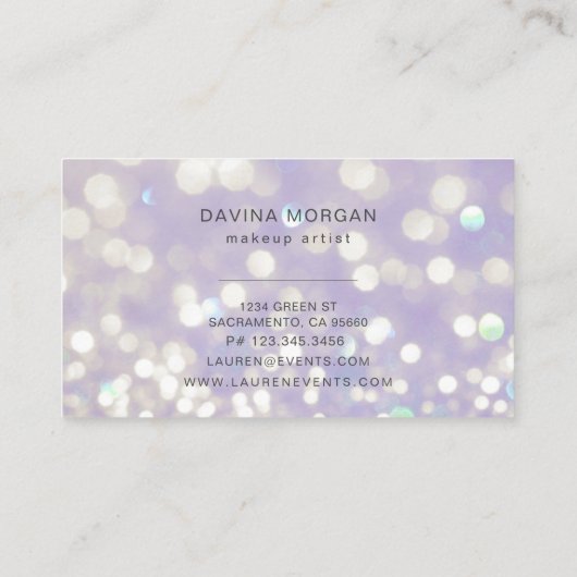 bokeh pastel kristal luxueus Visitekaartje (Achterkant)