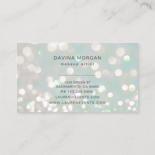 bokeh pastel kristal luxueus Visitekaartje (Achterkant)
