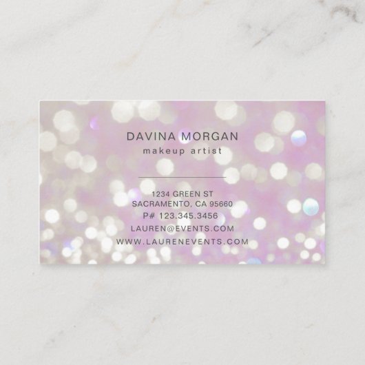 bokeh pastel kristal luxueus Visitekaartje (Achterkant)