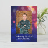 Bokeh Patriotic Veteran Funeral Prayer Kaart (Staand voorkant)