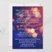 Bokeh Patriotic Veteran Funeral Prayer Kaart (Achterkant)