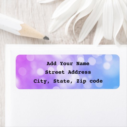 Bokeh Pink Paars Blue Ombre Sparkle Glittery Cool Etiket (Insitu)