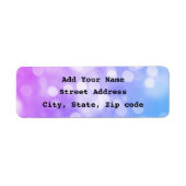 Bokeh Pink Paars Blue Ombre Sparkle Glittery Cool Etiket (Voorkant)