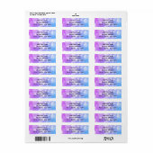 Bokeh Pink Paars Blue Ombre Sparkle Glittery Cool Etiket (Full Sheet)