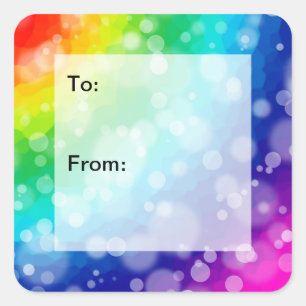 Bokeh Rainbow Pattern Gift Label Stickers