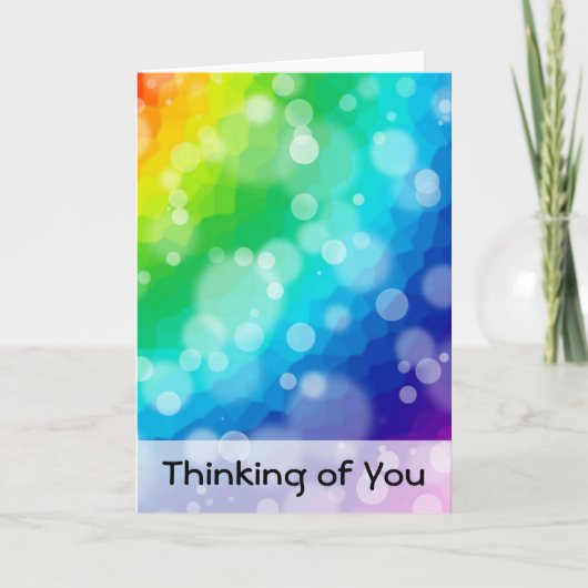 Bokeh Rainbow Pattern Thinking of You Card Kaart (Voorkant)