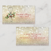 Bokeh Rolling Pin Whisk Winter Flowers Bakery Visitekaartje (Voorkant / Achterkant)