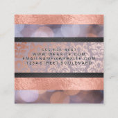 Bokeh | Roos Gold Foil | Damaskleurblok Vierkante Visitekaartje (Achterkant)