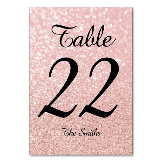 Bokeh Roze Goud Glitter Moderne Calligrafie Kaart (Voorkant)