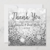 Bokeh Silver Glitter Wedding Bedankt Kaart (Voorkant)