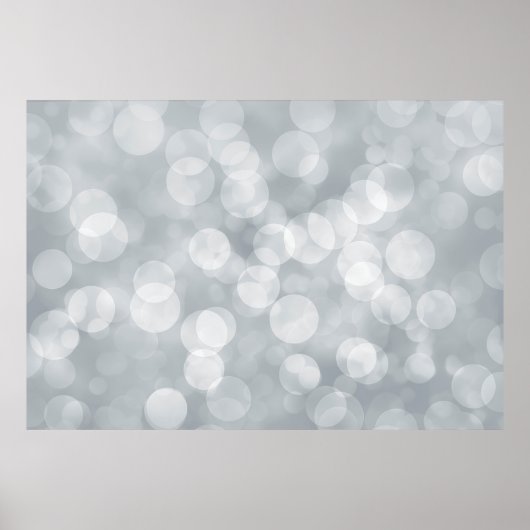 Bokeh Silver Grijze overlay Poster (Voorkant)