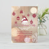 Bokeh Sneeuwvlokken Rode Vakantie Tree Trimming Pa Kaart (Staand voorkant)