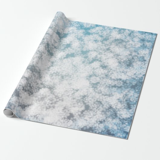 Bokeh Snowflake Glitter Sparkle Cadeaupapier (Uitgerold)