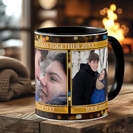 Bokeh Sparking Lights 3 Mok voor kerstmis