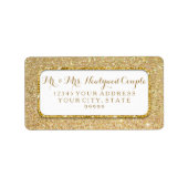 Bokeh Sparkle Script Gold Glitter Afgeronde hoeken Etiket (Voorkant)