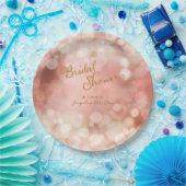 Bokeh Sparkle Twinkle Licht Pastel Pink Bridal Papieren Bordje (Feest)