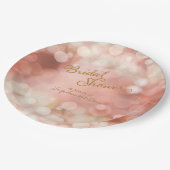 Bokeh Sparkle Twinkle Licht Pastel Pink Bridal Papieren Bordje (Gekanteld)