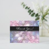 Bokeh sparkle verlichting trendy evenement dank u briefkaart (Staand voorkant)