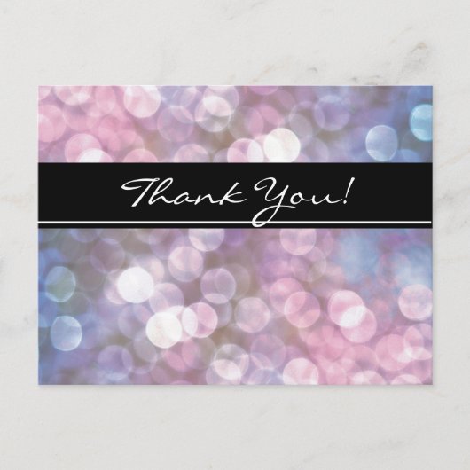 Bokeh sparkle verlichting trendy evenement dank u briefkaart (Voorkant)