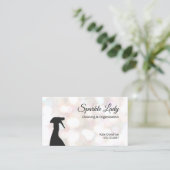 Bokeh Spray Bottle House Cleaning Logo Business Visitekaartje (Staand voorkant)