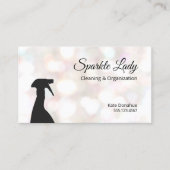 Bokeh Spray Bottle House Cleaning Logo Business Visitekaartje (Voorkant)