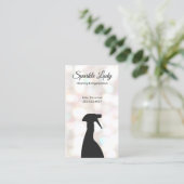 Bokeh Spray Bottle House Cleaning Logo Business Visitekaartje (Staand voorkant)