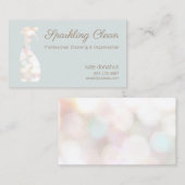 Bokeh Spray Bottle House Cleaning Logo Business Visitekaartje (Voorkant / Achterkant)
