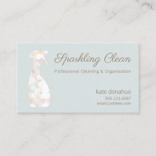 Bokeh Spray Bottle House Cleaning Logo Business Visitekaartje