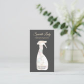 Bokeh Spray Bottle House Cleaning Logo Business Visitekaartje (Staand voorkant)