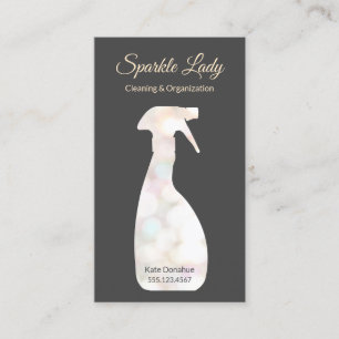 Bokeh Spray Bottle House Cleaning Logo Business Visitekaartje