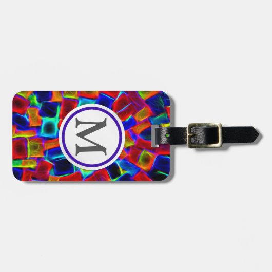 Bokeh Squares Bagagelabel (Voorkant horizontaal)