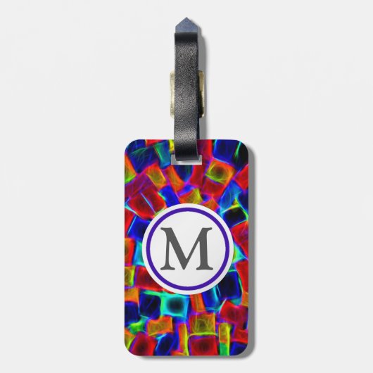 Bokeh Squares Bagagelabel (Achterkant verticaal)