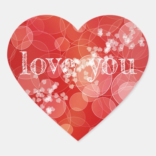 Bokeh stijl rode verloop textuur hart sticker (Voorkant)