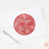 Bokeh stijl rode verloop textuur. tekst. ronde sticker (Envelop)