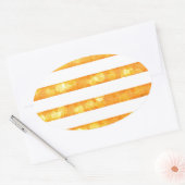 Bokeh Strepen Oranje En Wit Ovale Sticker (Envelop)