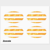 Bokeh Strepen Oranje En Wit Ovale Sticker (Vel)